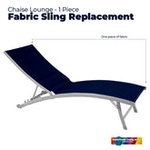 Chaise Lounge - 1 Piece Fabric Sling Replacement